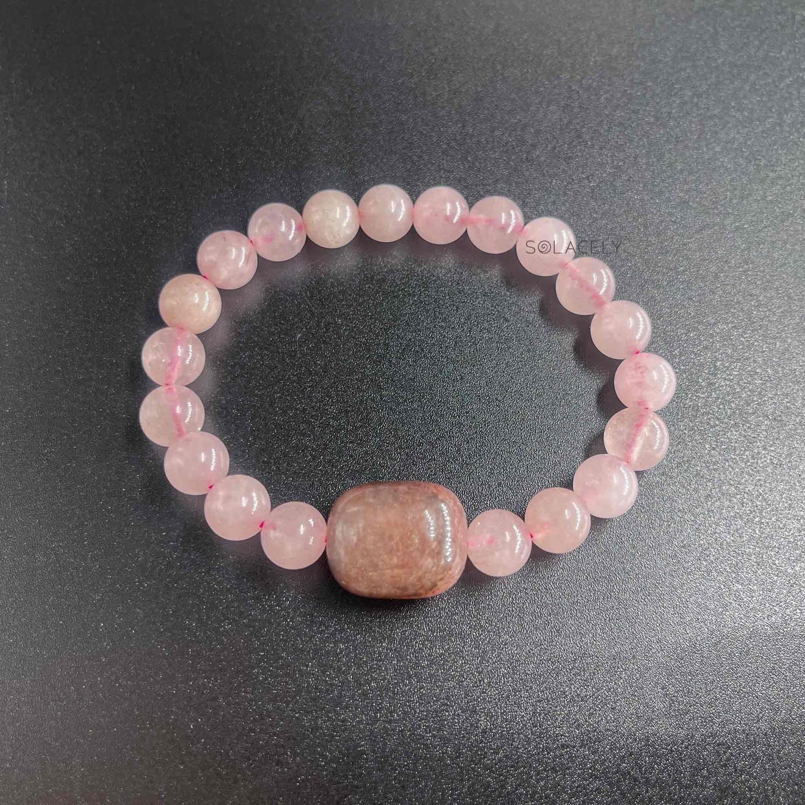 Natural rose quartz strawberry quartz bracelet