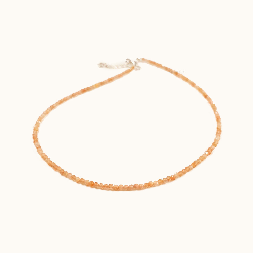 Natural sunstone bead necklace