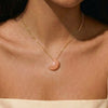 Natural sunstone crescent necklace
