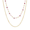 Rose Light Pink Tourmaline Layered Chain Necklace