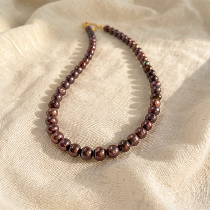 Midnight Peacock Pearl Necklace