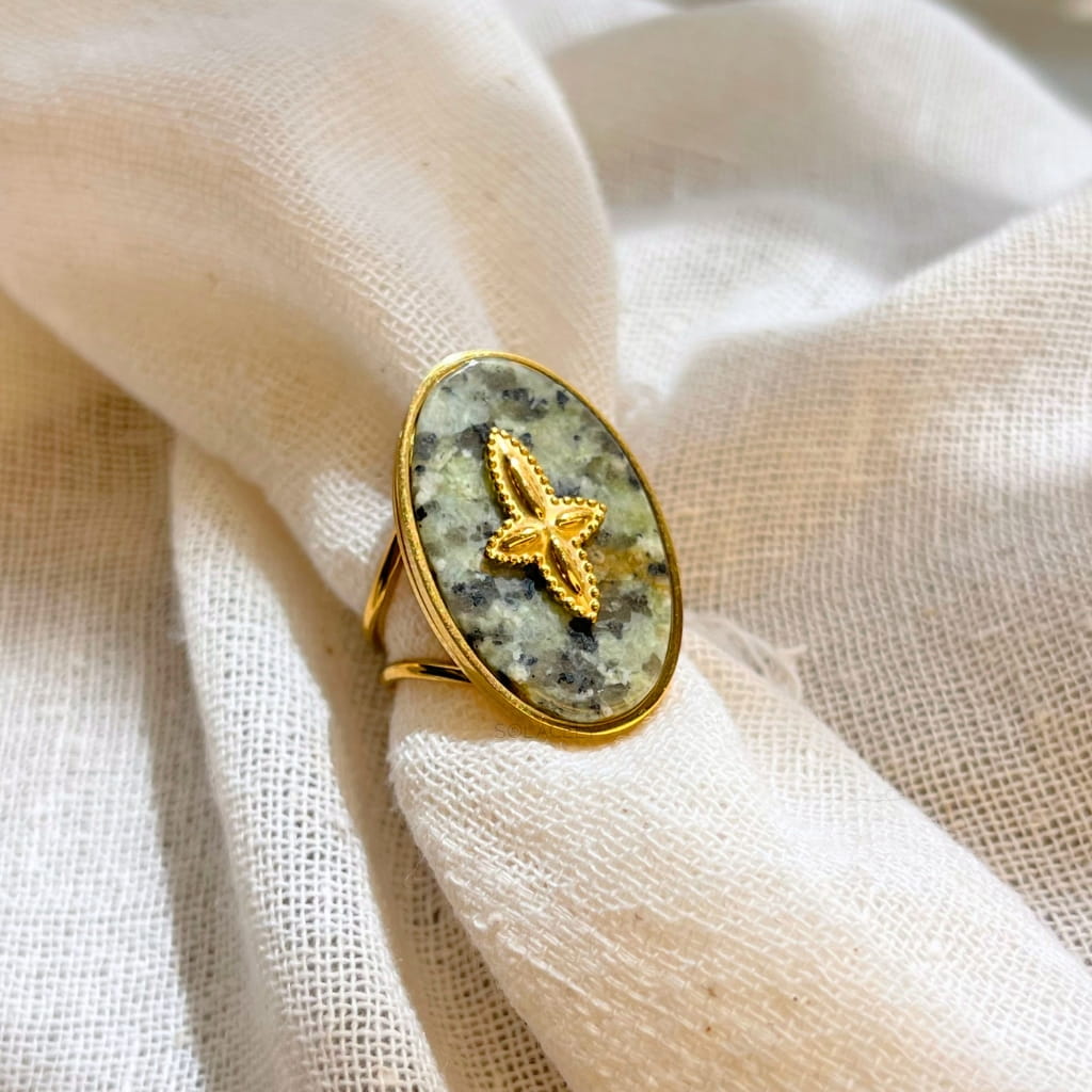 North star african turquoise signet ring