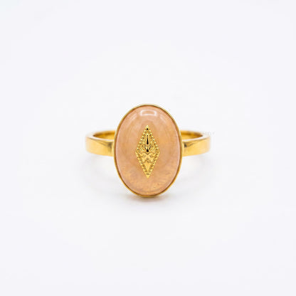 North star rhodochrosite signet ring