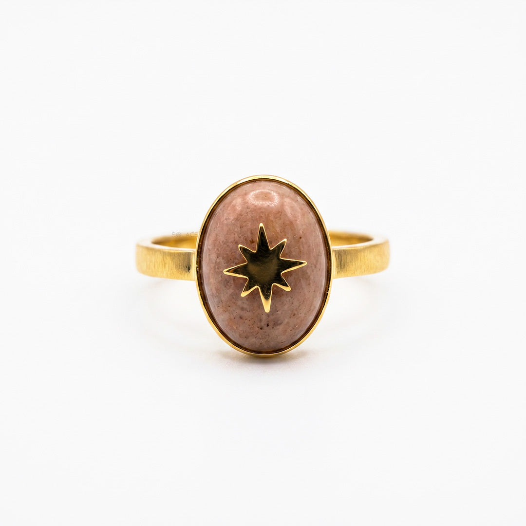 Rhodochrosite Signet Ring
