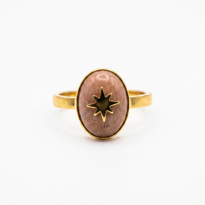 Rhodochrosite Signet Ring