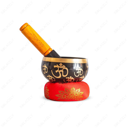 tibetan singing bowl with om design
