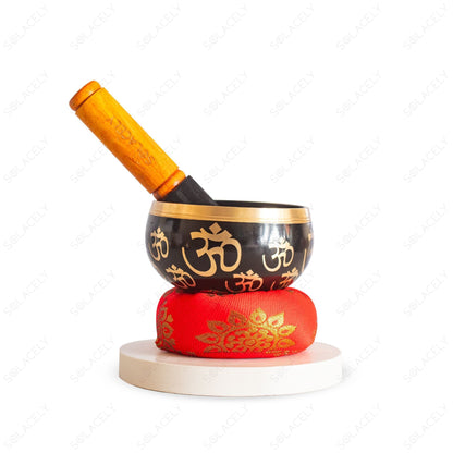 4inch tibetan singing bowl om design
