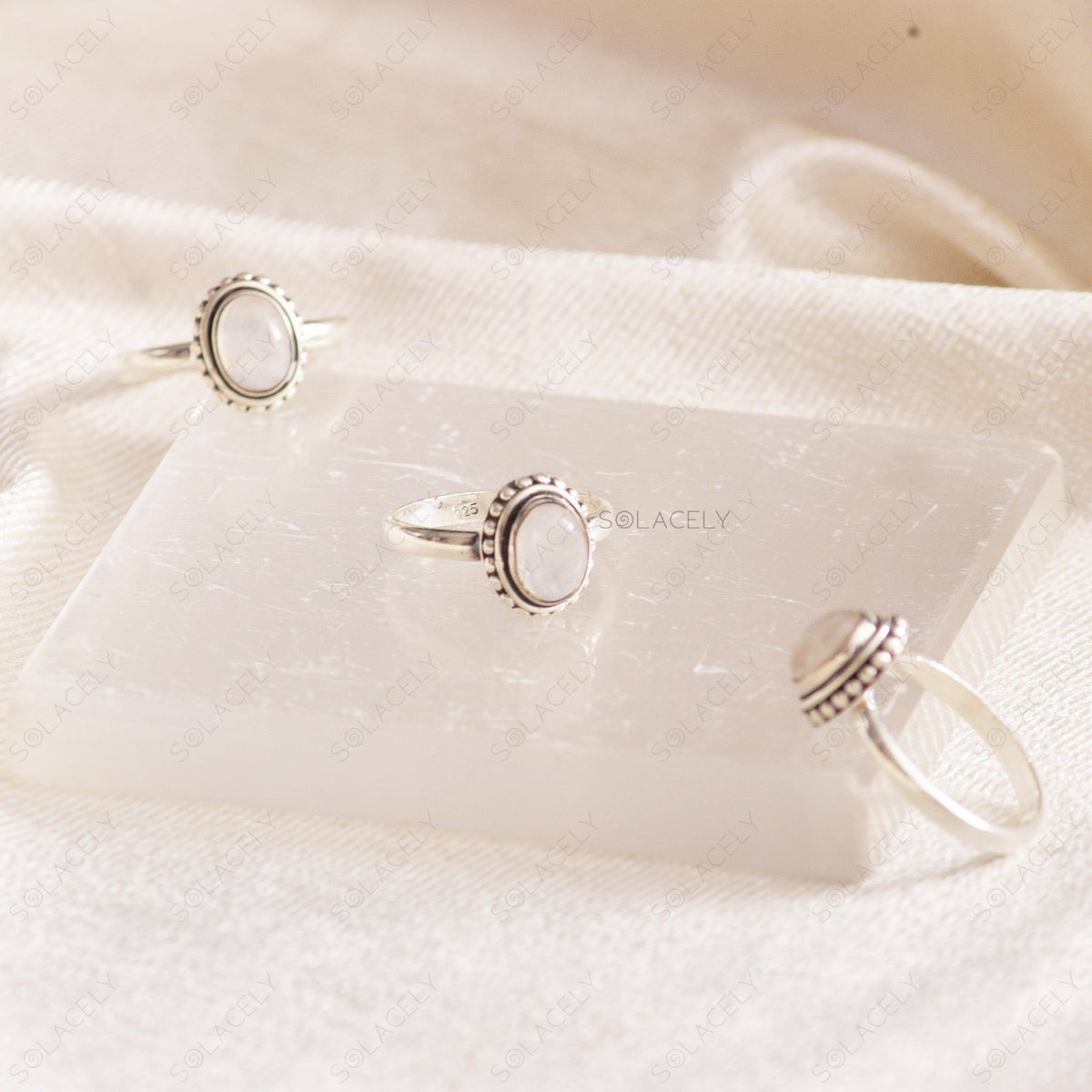 oval ring moonstone sterling silver