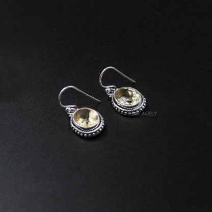 oval shape crystal earrings