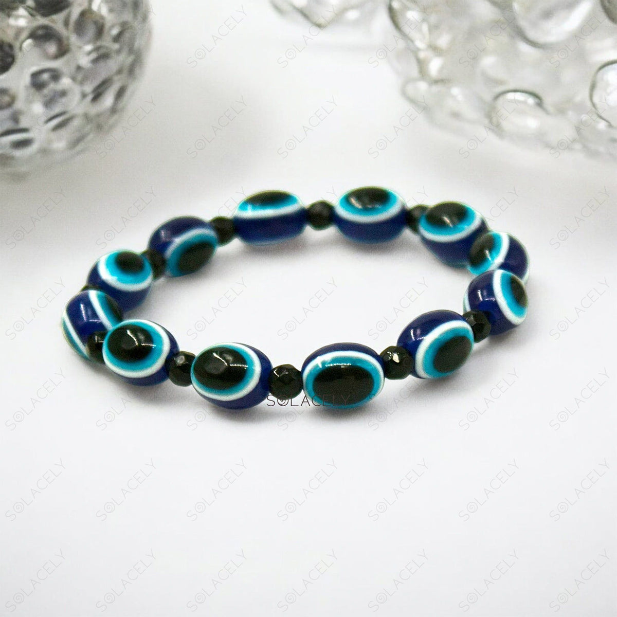 Oval Evil Eye & Black Tourmaline Bracelet