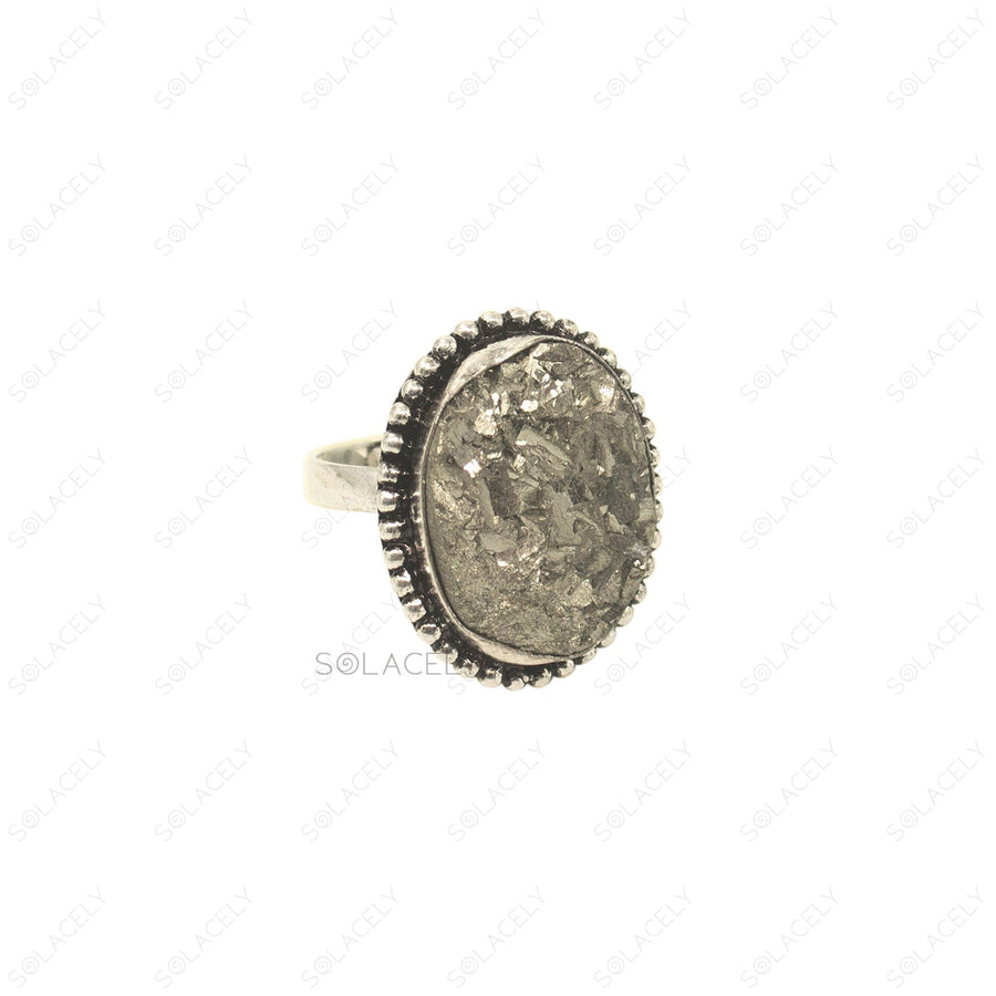 Big Natural Pyrite Stone Ring - Attract Abundance and Prosperity