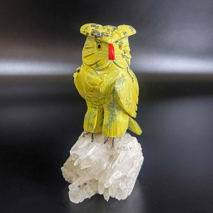 Owl figure on crystal