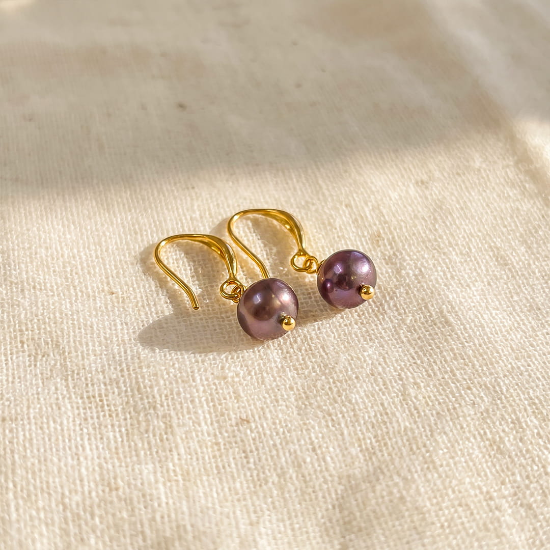 Peacock pearl drop earrings