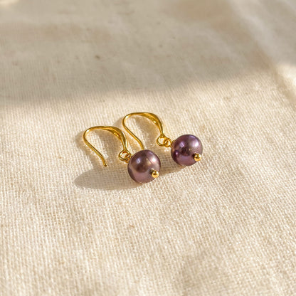 Peacock pearl drop earrings