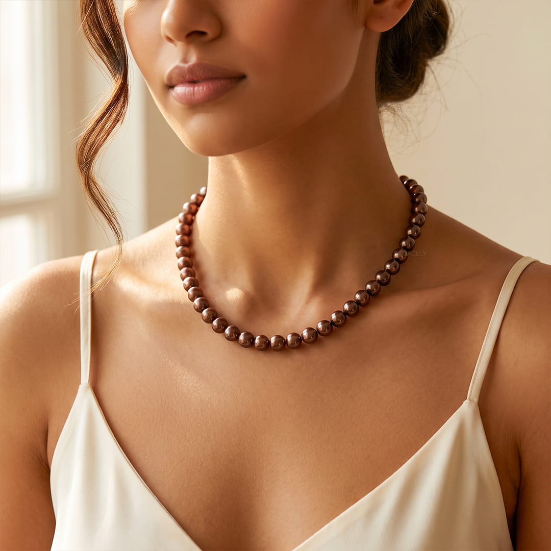 Peacock pearl pendant necklace