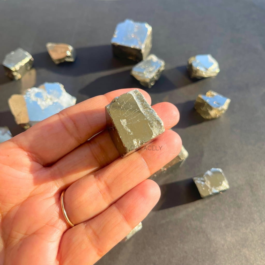Peruvian pyrite cube metallic crystal