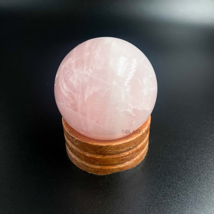 pink crystal healing sphere