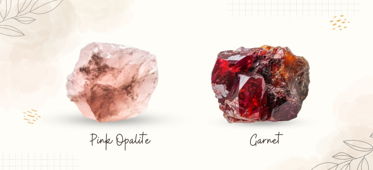 pink opalite and garnet mobile banner image