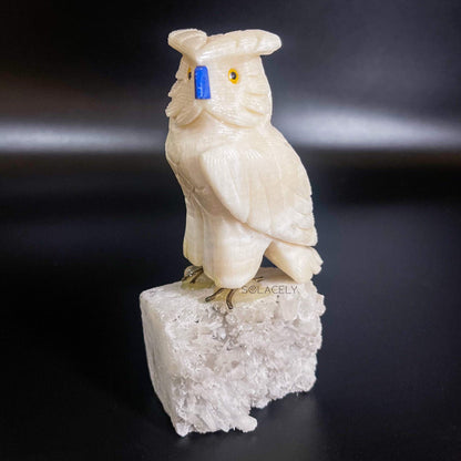 Polished crystal owl