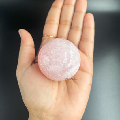 polished rose quartz ball