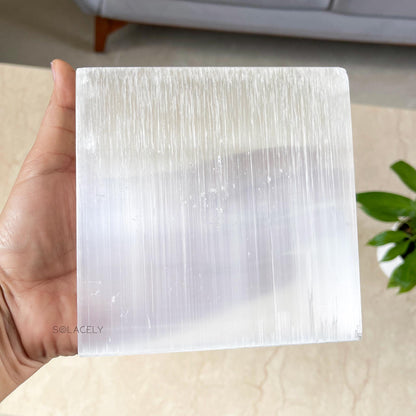 Polished Selenite Energy Plate