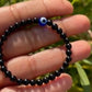 Black Tourmaline with Evil Eye - Kids Bracelet