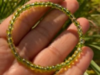Peridot 4mm Bead Bracelet