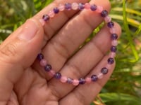 Rose Quartz and Amethyst Beaded Bracelet