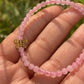 Rose Quartz Bracelet With Butterfly Charm - 4mm Beads