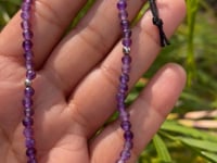 Amethyst Anklet with 4mm Faceted Beads