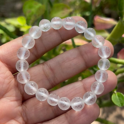 White Quartz Om Bracelet