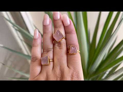 adjustable rose quartz rings in which fingure