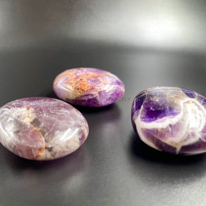 purple quartz palm stone