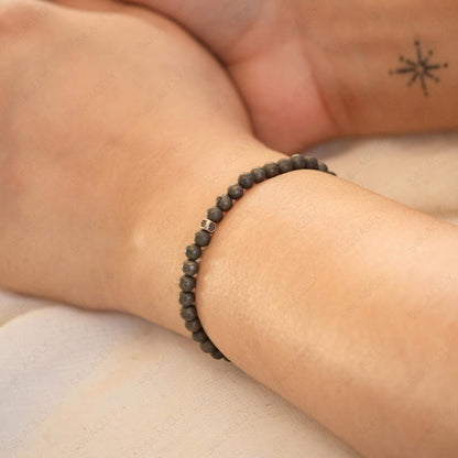 pyrite bracelet 4mm bead