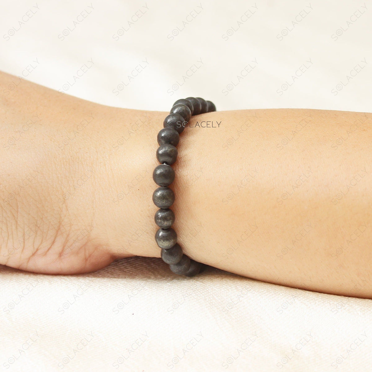 Pyrite Crystal 6mm Beads Bracelet
