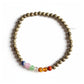 4mm pyrite seven chakra bracelet