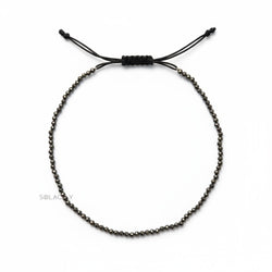Faceted Pyrite Anklet - 2mm Beads