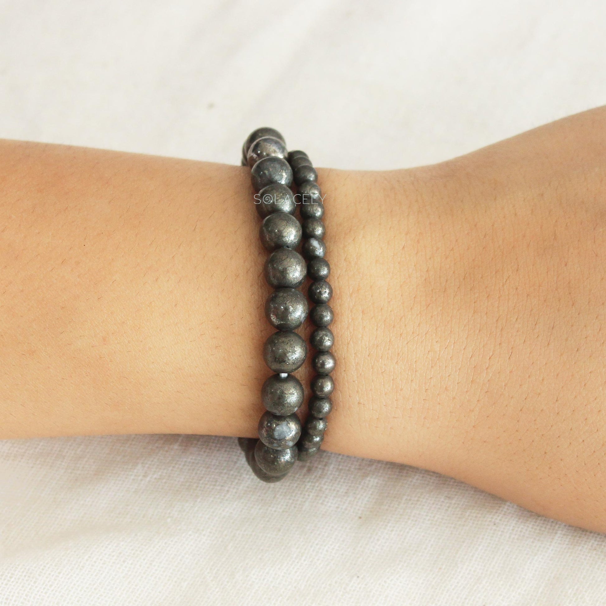 pyrite bead bracelets