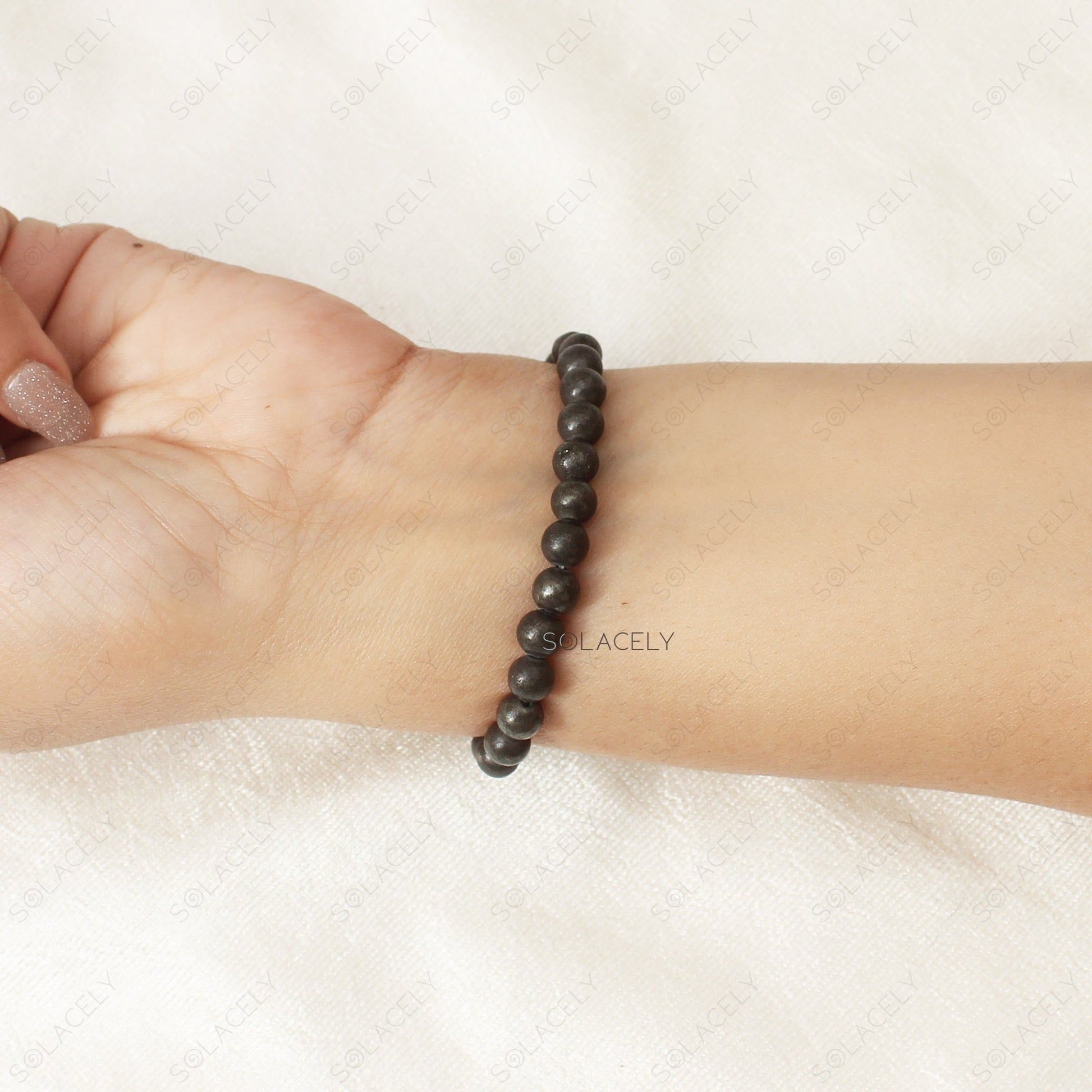 pyrite crystal 6mm beads