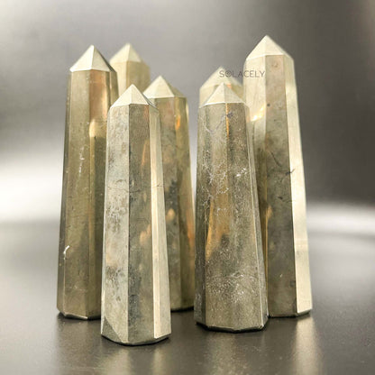 Pyrite gemstone spiritual healing tower