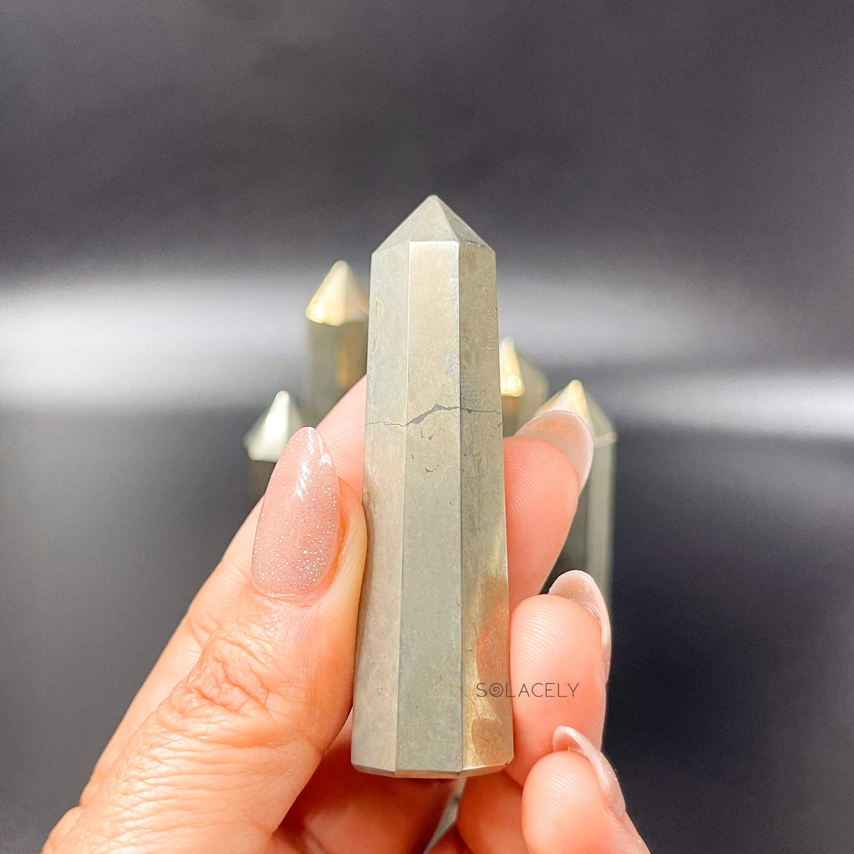 Pyrite gemstone tower