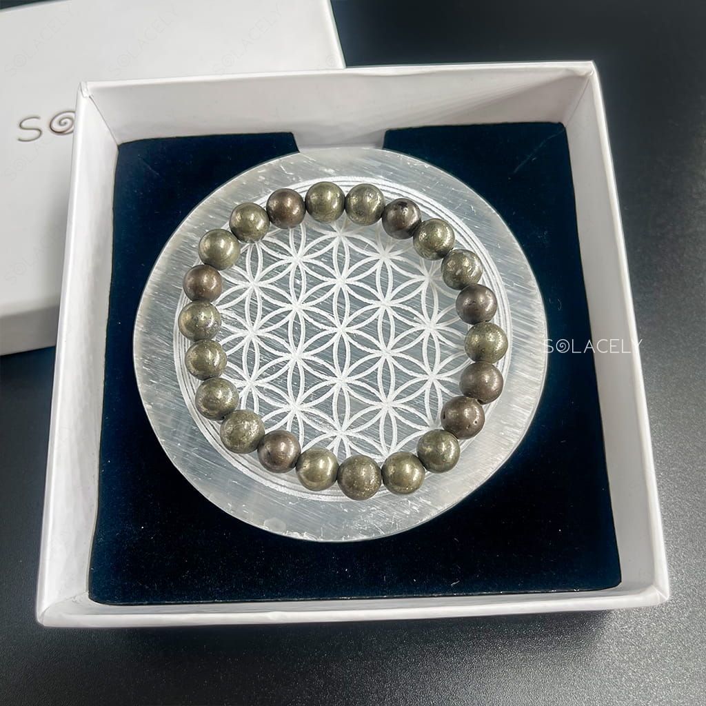 Crystal Bracelet with Selenite Charging Plate