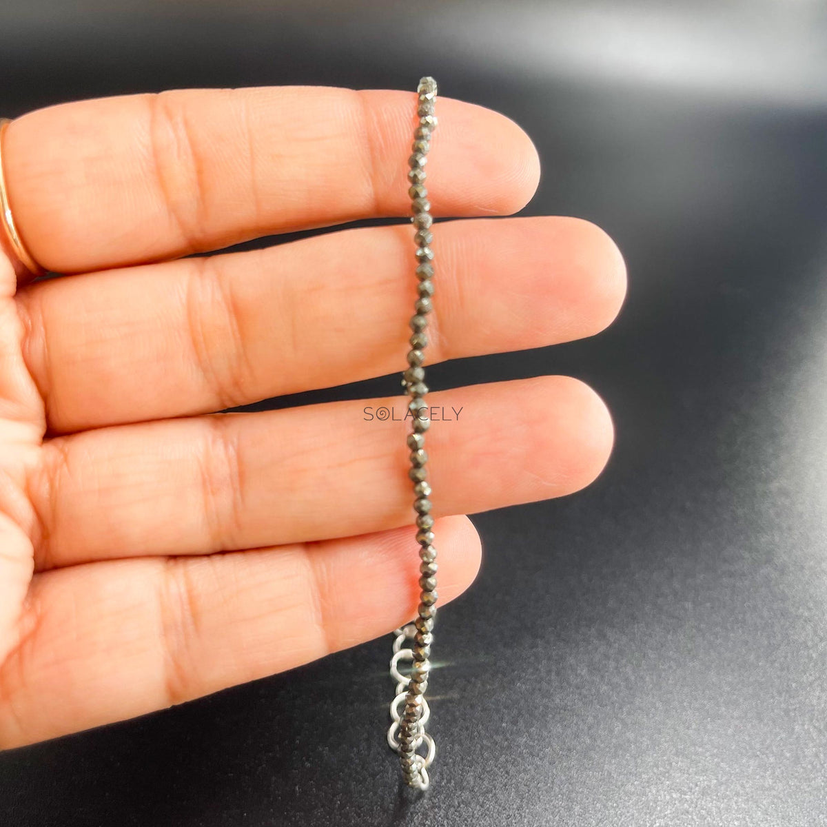 Faceted Pyrite Anklet