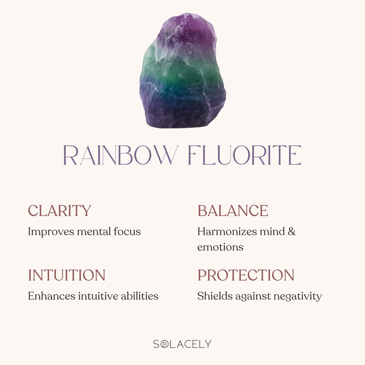 Rainbow fluorite energy healing tower