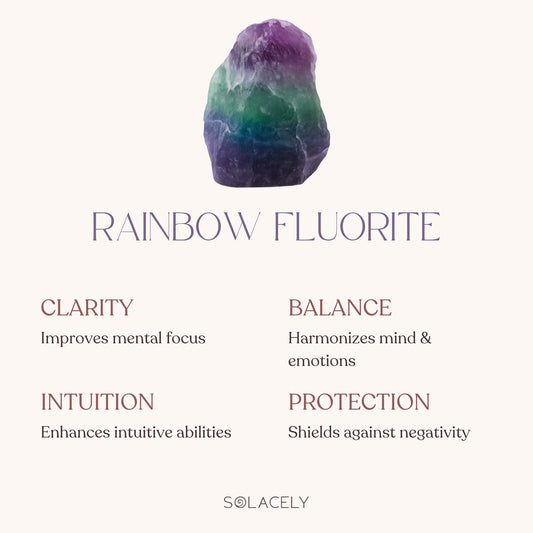 Rainbow fluorite energy healing tower