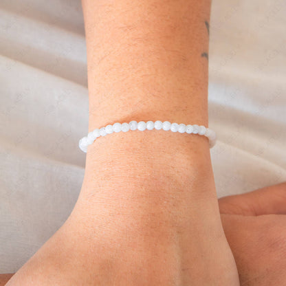 rainbow moonstone 4mm bracelet 