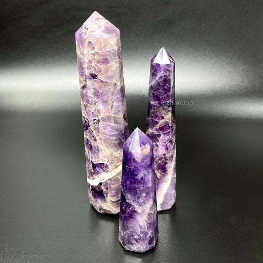 raw amethyst crystal wandtower
