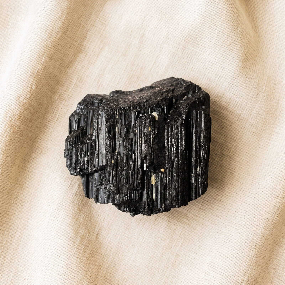 Raw black tourmaline crystal piece