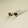 raw black tourmaline in sterling silver earrings