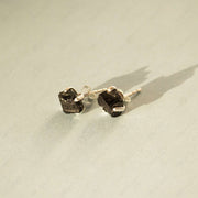raw black tourmaline in sterling silver earrings